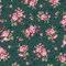 Promise Me Small Rose Bouquets on Green Cotton Fabric Benartex BTY